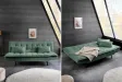 Canapé convertible JAZZ velours côtelé vert 190 cm — 3 places