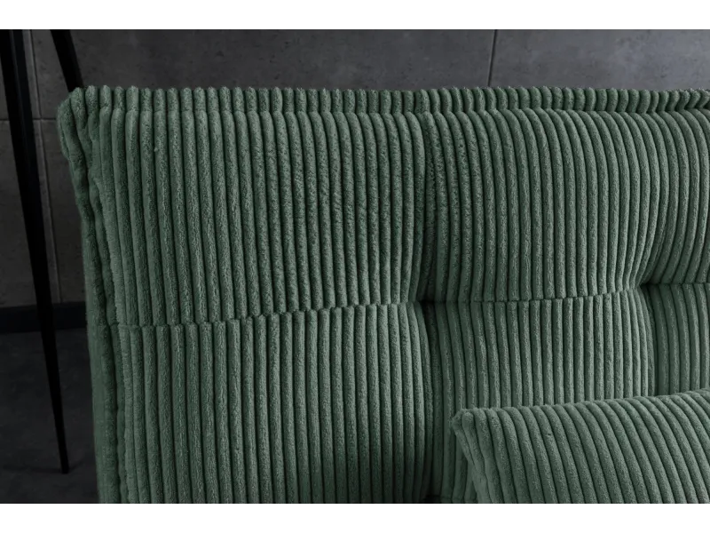 Canapé convertible JAZZ velours côtelé vert 190 cm — 3 places
