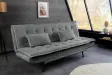 Canapé convertible JAZZ velours côtelé gris 190 cm — 3 places
