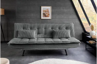 Canapé convertible JAZZ velours côtelé gris 190 cm — 3 places 2