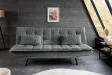 Canapé convertible JAZZ velours côtelé gris 190 cm — 3 places