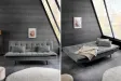 Canapé convertible JAZZ velours côtelé gris 190 cm — 3 places