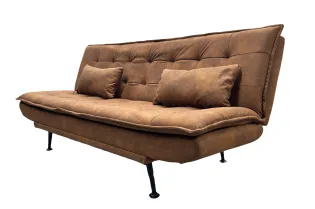 Canapé convertible JAZZ microfibre marron 195 cm — 3 places 2