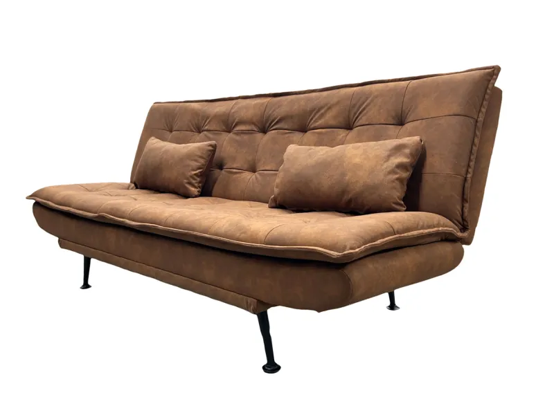 Canapé convertible JAZZ microfibre marron 195 cm — 3 places