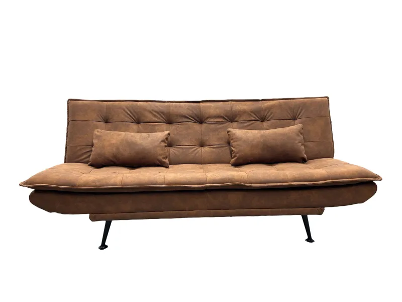 Canapé convertible JAZZ microfibre marron 195 cm — 3 places