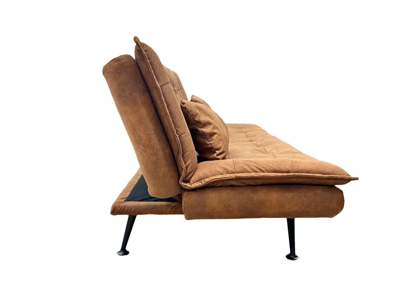 Canapé convertible JAZZ microfibre marron 195 cm — 3 places