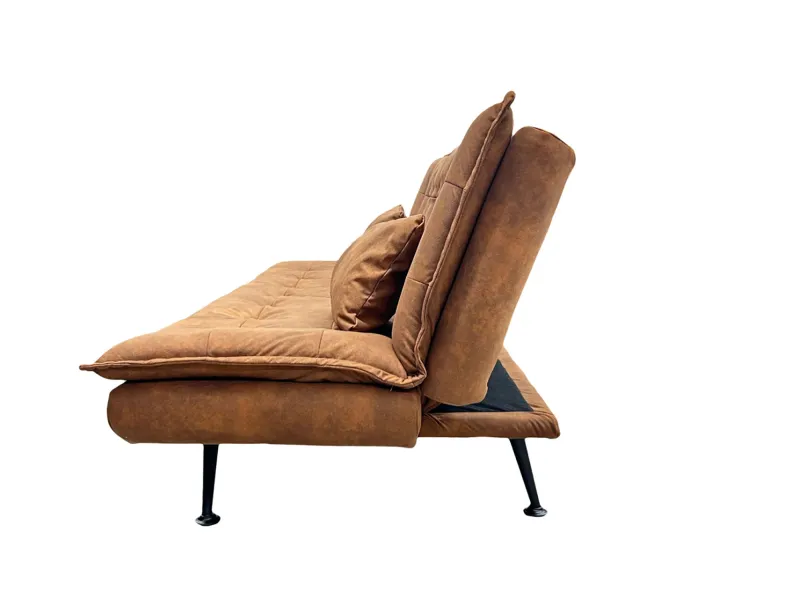 Canapé convertible JAZZ microfibre marron 195 cm — 3 places