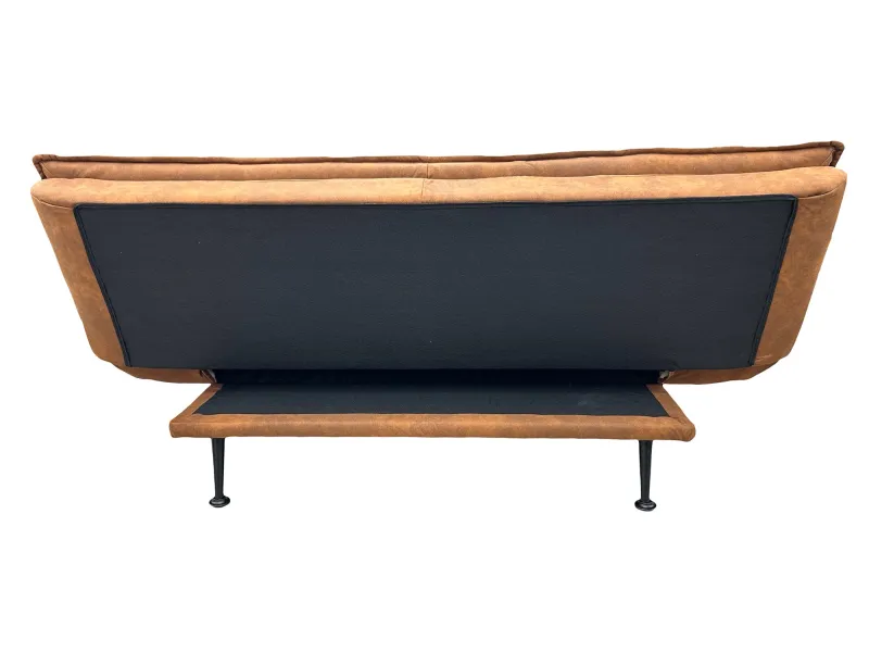 Canapé convertible JAZZ microfibre marron 195 cm — 3 places