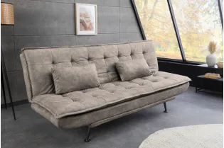 Canapé convertible JAZZ microfibre taupe 190 cm — 3 places