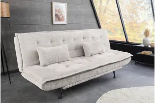 Canapé convertible JAZZ 195 cm chenille champagne beige — 3 places