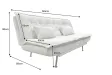 Canapé convertible JAZZ 195 cm chenille champagne beige — 3 places