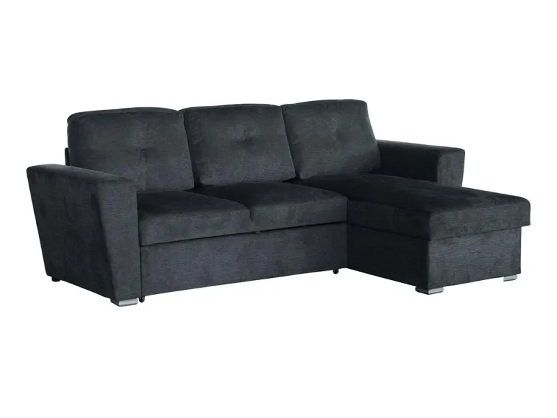 Canapé d'angle convertible APARTMENT 245 cm tissu gris avec rangement