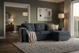 Canapé d'angle convertible APARTMENT 245 cm tissu gris avec rangement