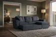 Canapé d'angle convertible APARTMENT 245 cm tissu gris avec rangement
