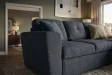 Canapé d'angle convertible APARTMENT 245 cm tissu gris avec rangement