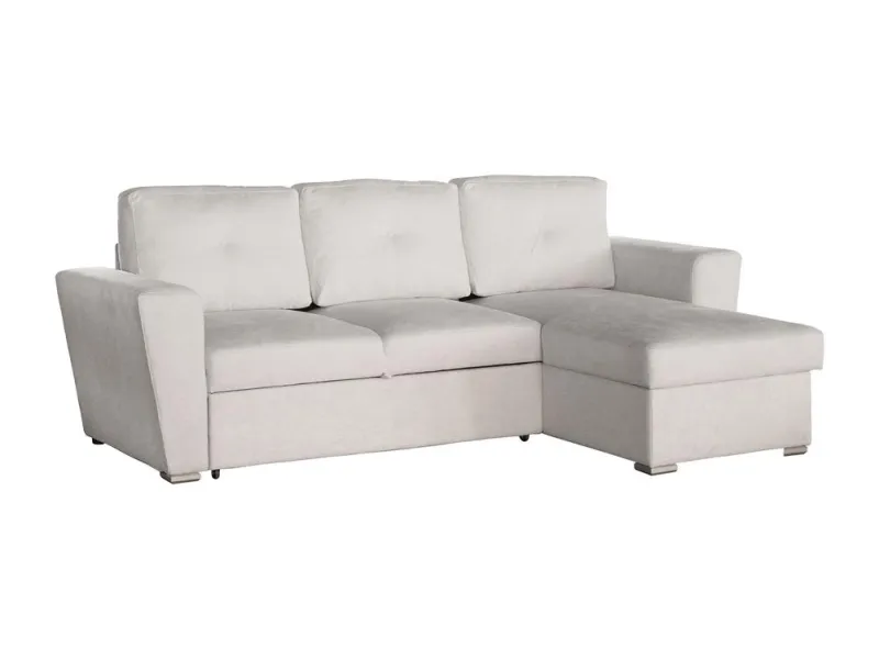 Canapé d'angle convertible APARTMENT 245 cm tissu beige avec rangement