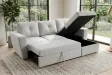 Canapé d'angle convertible APARTMENT 245 cm tissu beige avec rangement