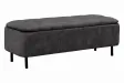 Banc coffre EN VOGUE 120 cm velours gris foncé — Rangement intégré