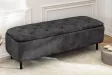 Banc coffre EN VOGUE 120 cm velours gris foncé — Rangement intégré