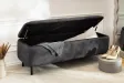 Banc coffre EN VOGUE 120 cm velours gris foncé — Rangement intégré