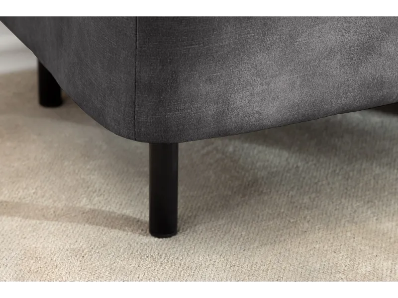 Banc coffre EN VOGUE 120 cm velours gris foncé — Rangement intégré