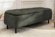 Banc coffre EN VOGUE 120 cm velours vert foncé — Rangement intégré