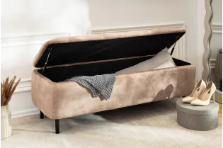 Banc coffre velours beige 120 cm — En Vogue | Adeniahome 2