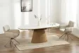 Table extensible Unique 160-200 cm céramique marbre blanc chêne