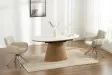 Table extensible Unique 160-200 cm céramique marbre blanc chêne
