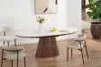 Table extensible Unique 160-200 cm céramique marbre noyer foncé