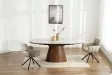 Table extensible Unique 160-200 cm céramique marbre noyer foncé