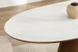 Table extensible Unique 160-200 cm céramique marbre noyer foncé