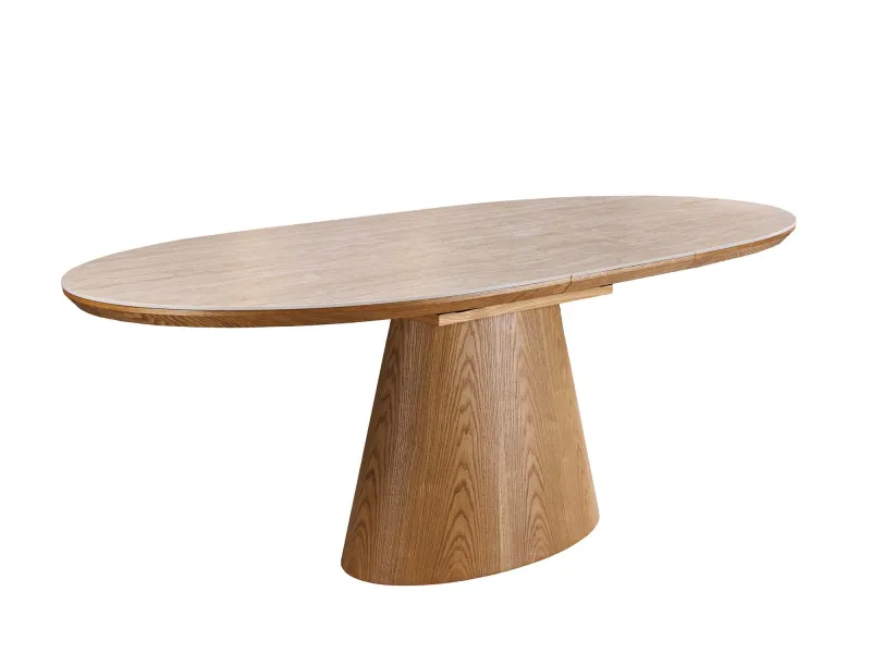 Table extensible Unique 160-200 cm céramique travertin chêne