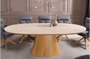 Table extensible Unique 160-200 cm céramique travertin chêne 2