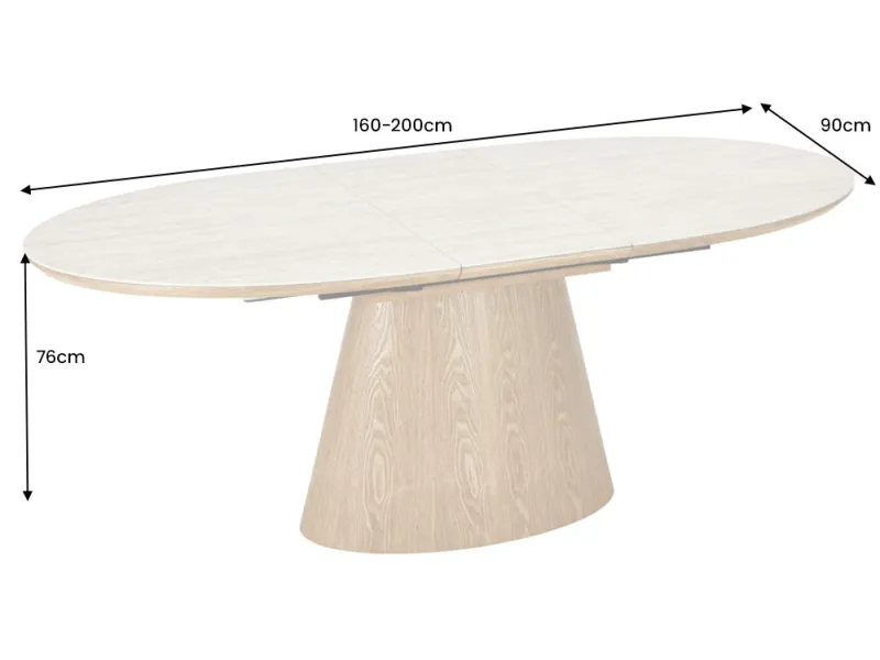 Table extensible Unique 160-200 cm céramique travertin chêne