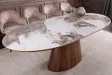 Table extensible Unique 160-200 cm céramique pierre noyer foncé