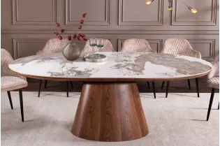 Table extensible Unique 160-200 cm céramique pierre noyer foncé 2