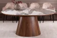 Table extensible Unique 160-200 cm céramique pierre noyer foncé