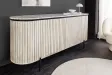 Buffet Adlon manguier massif gris et marbre blanc — 170 cm