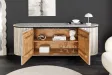 Buffet Adlon manguier massif gris et marbre blanc — 170 cm