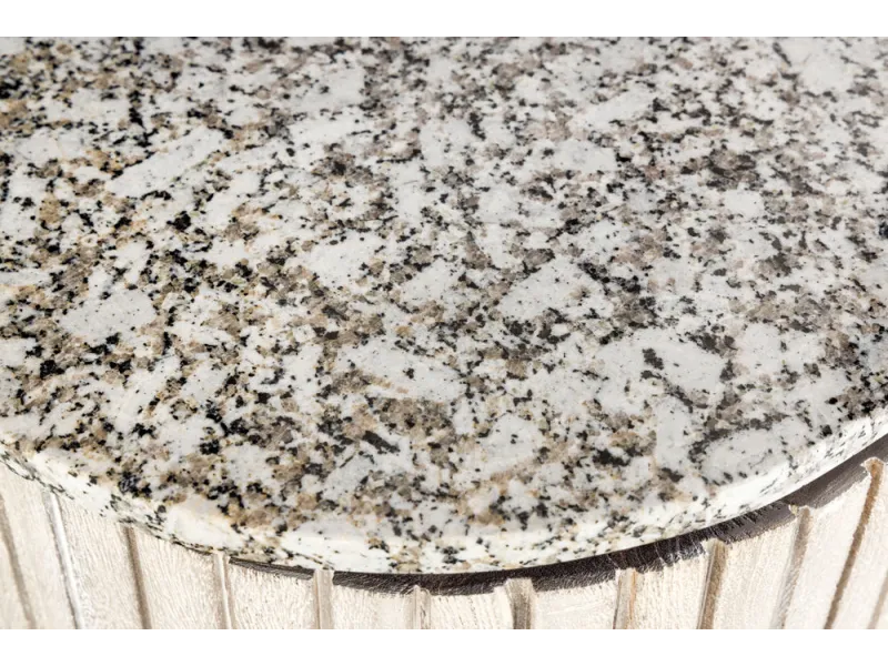 Buffet Adlon manguier massif gris et marbre blanc — 170 cm