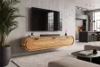 Meuble TV suspendu Organic acacia massif naturel — 160 cm
