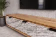 Meuble TV suspendu Organic acacia et façade effet pierre — 160 cm