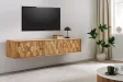 Meuble TV suspendu Mystic Living acacia massif naturel — 160 cm