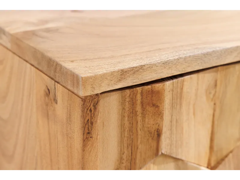 Meuble TV suspendu Mystic Living acacia massif naturel — 160 cm