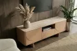 Meuble TV Savoy 3D plateau céramique effet travertin — 150 cm