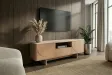 Meuble TV Savoy 3D plateau céramique effet travertin — 150 cm