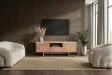 Meuble TV Savoy 3D plateau céramique effet travertin — 150 cm