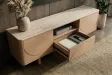 Meuble TV Savoy 3D plateau céramique effet travertin — 150 cm