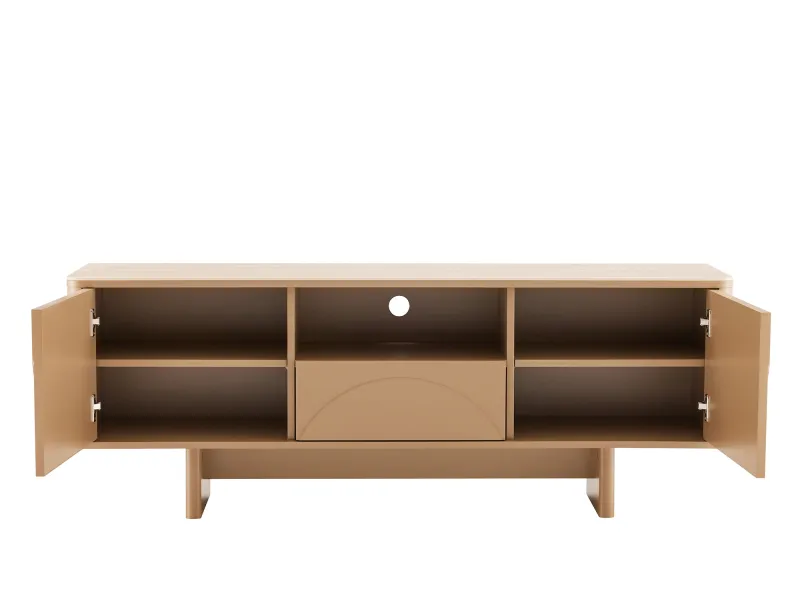 Meuble TV Savoy 3D plateau céramique effet travertin — 150 cm